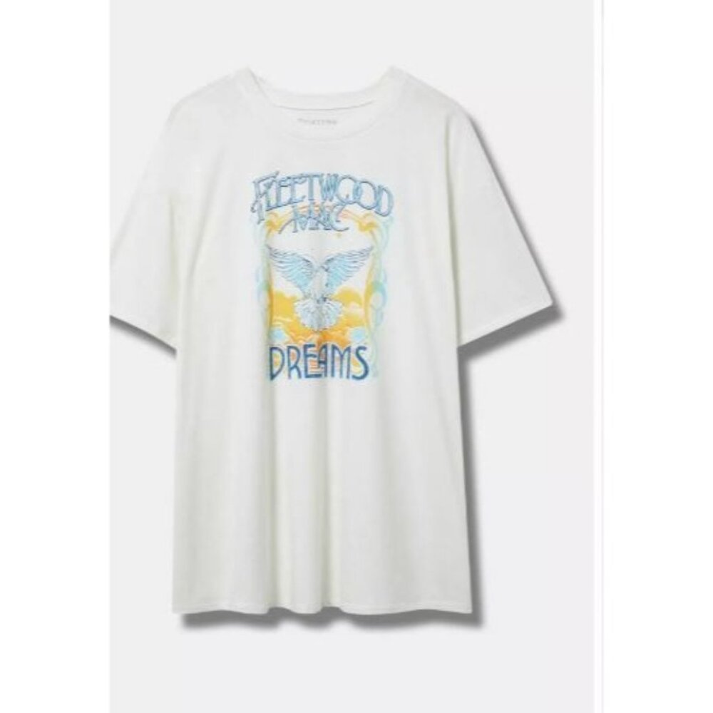 Torrid White Tee with Blue and Yellow Graphic